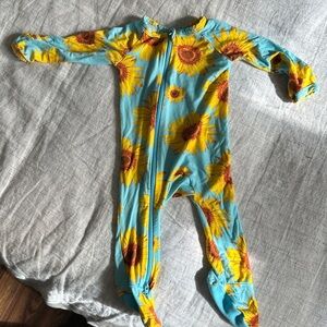 Sunflower baby onesie bamboo